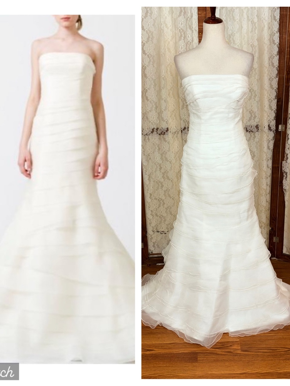 Gorgeous Madeline Gardner NY Layered Organza Wedding Gown